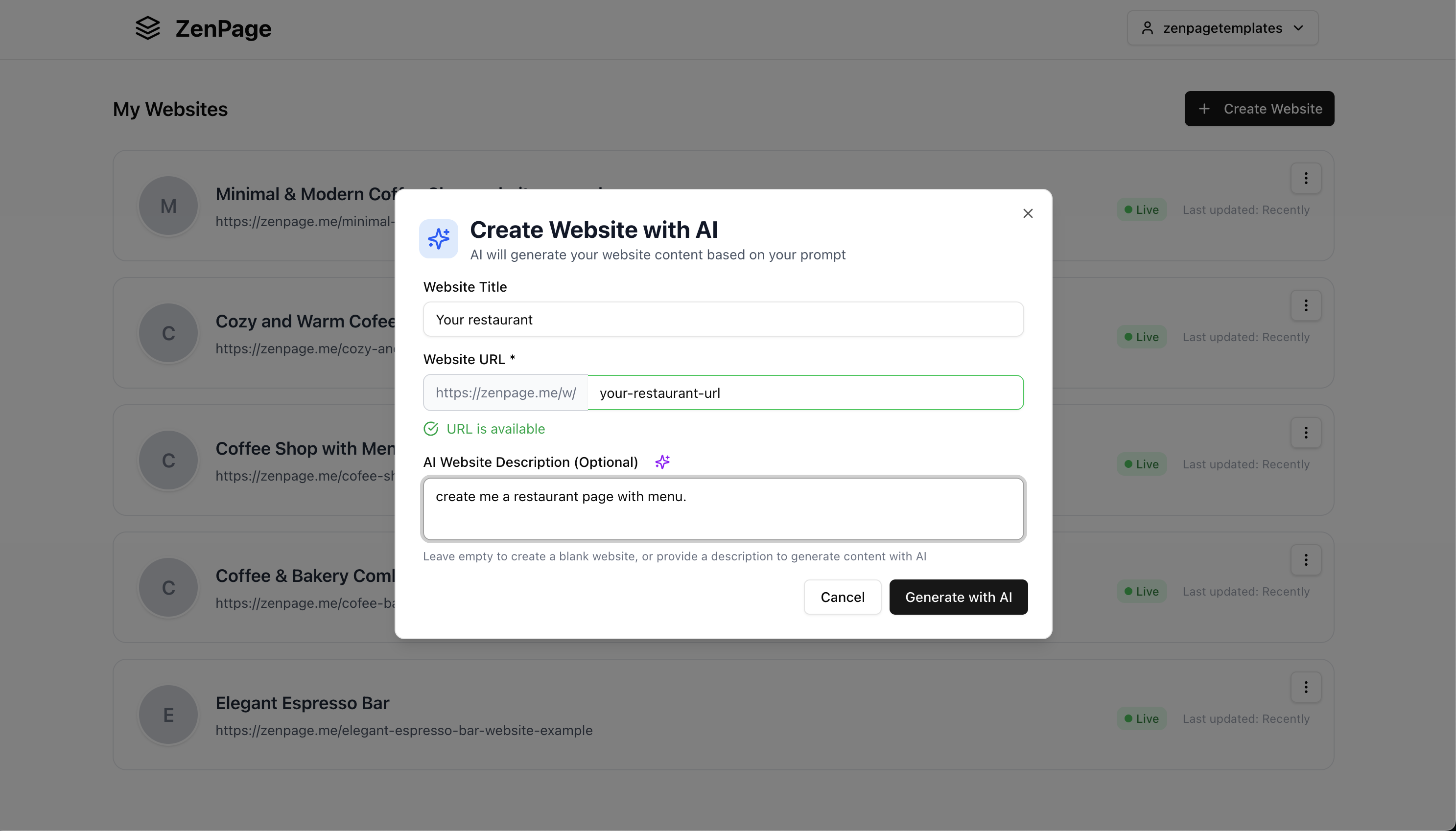 Create Your Restaurant Website